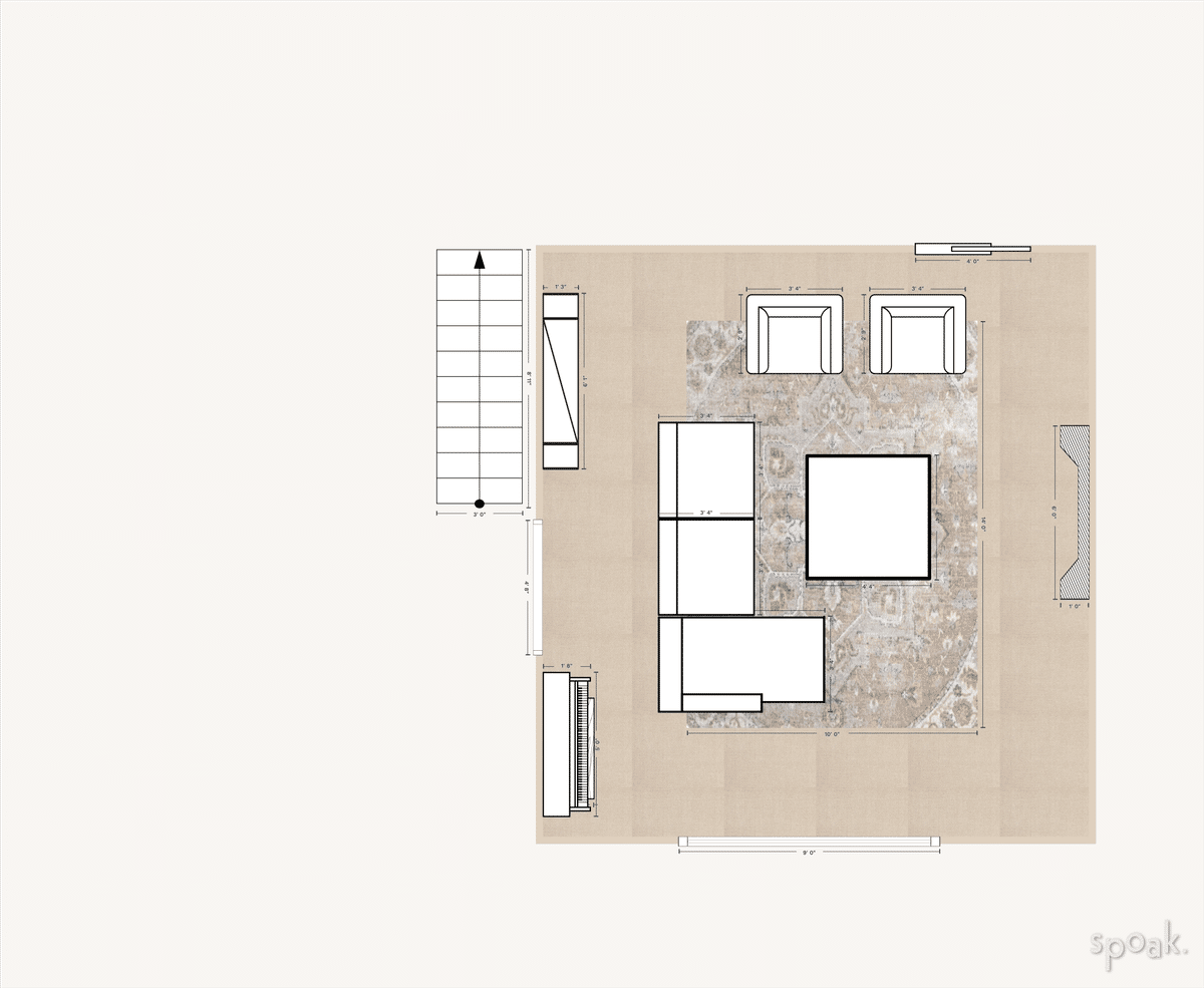 Living Room Floor Plan designed by Cassie Klopstock