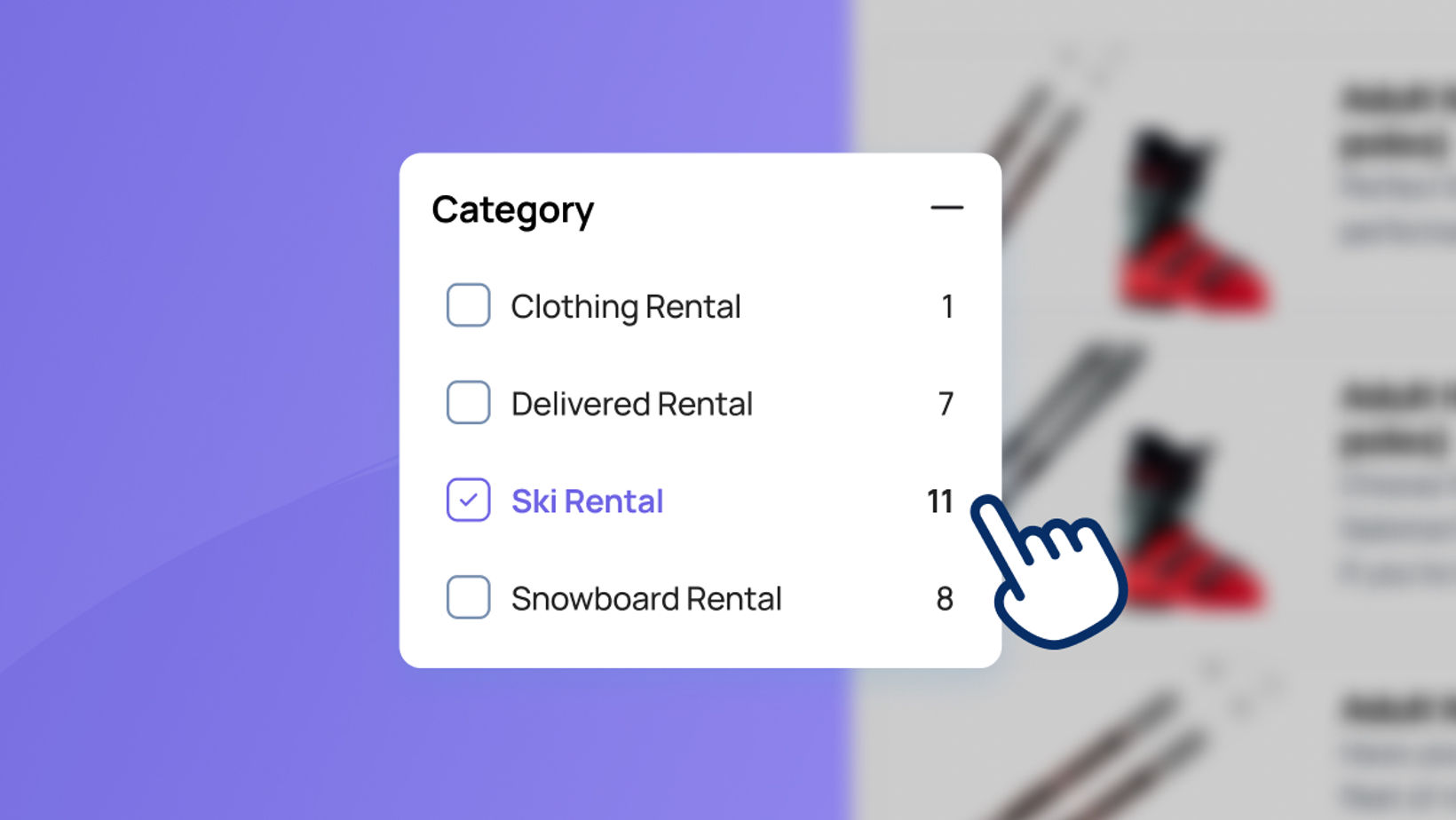 Rentals Category Filtering Entry