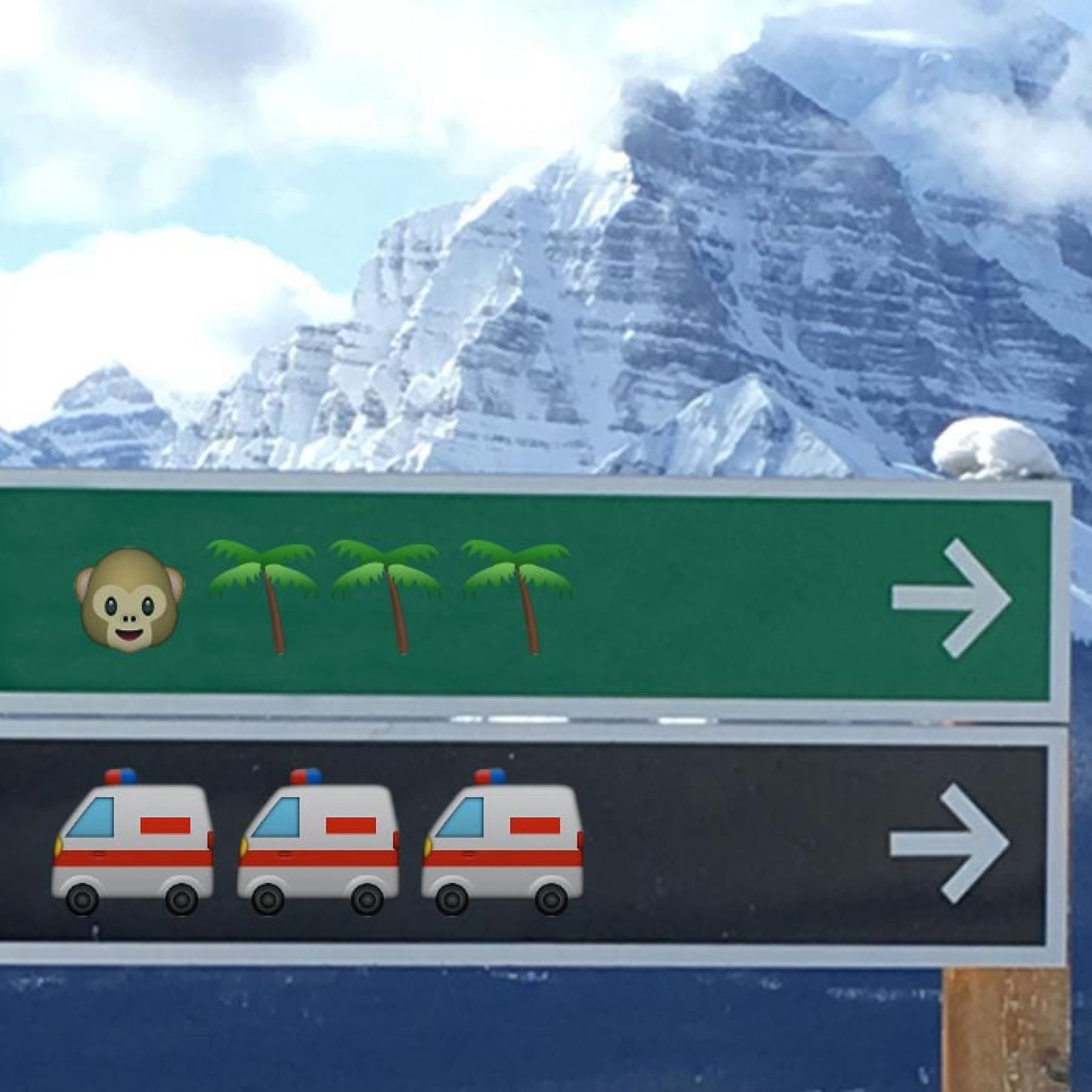 Emoji trail signs will make life easier for Banff National Park skiers.