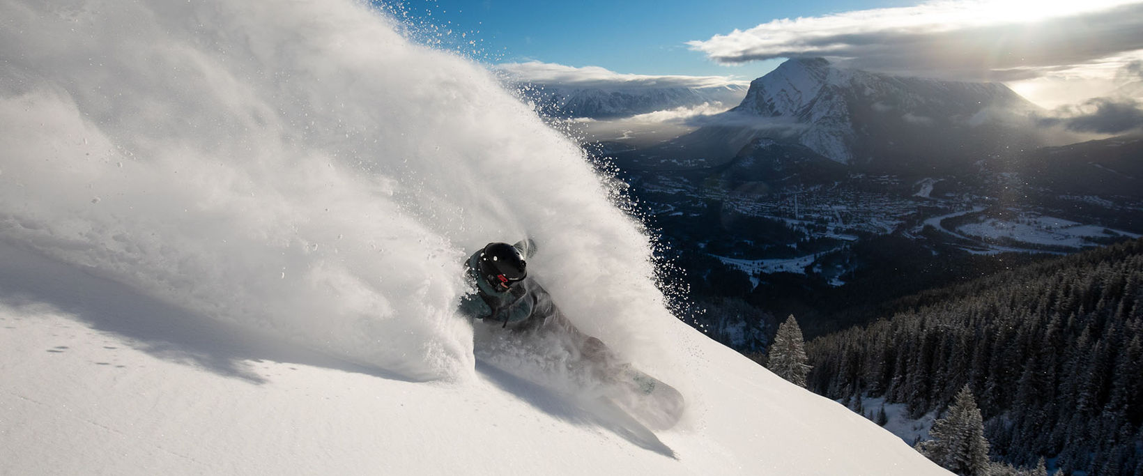 Skibig3 Recent Conditions Powder Day Norquay View Rundle Mountain Banner