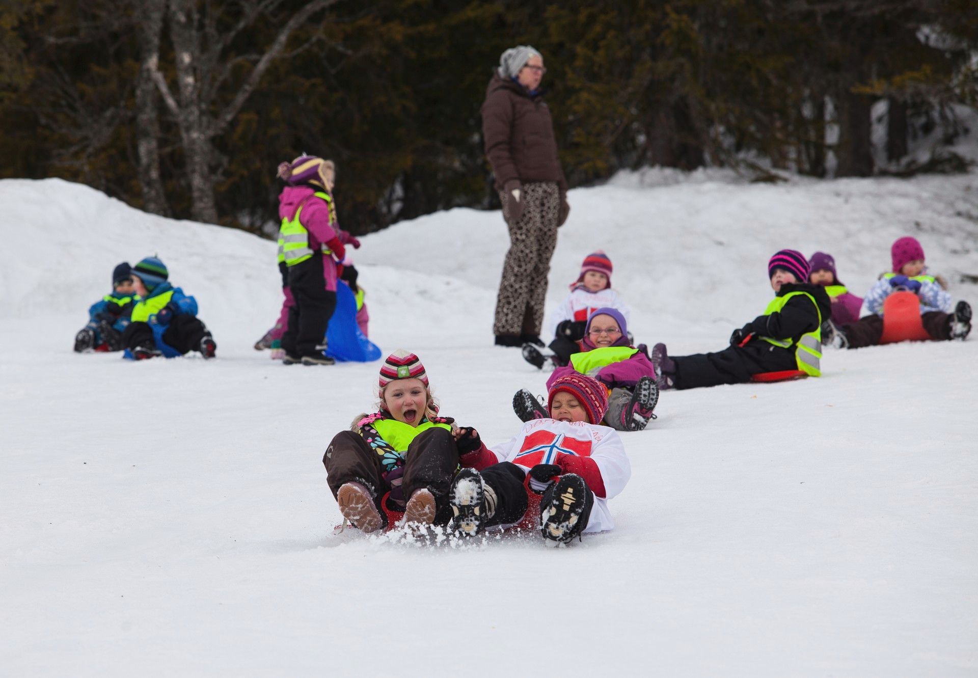 Toboggan with the Mascot