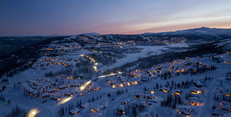 Gausta Vinter Kveld Drone