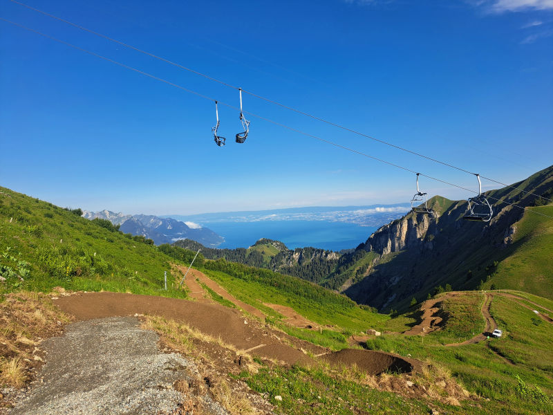 Portion Piste Bleu Telesiege Vue Lac