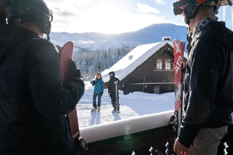 Hytter Stemning Ski Vinter Yngve Ask