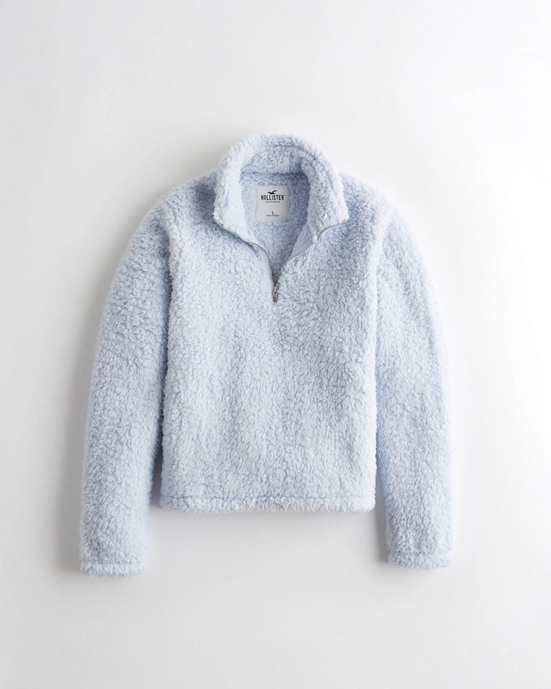 hollister sherpa half zip