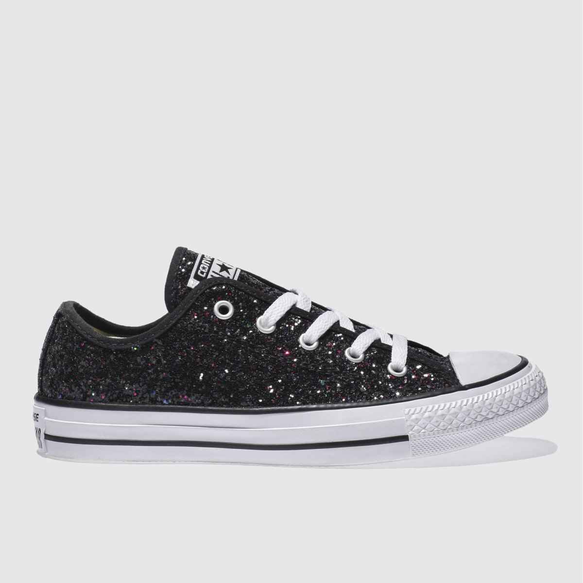 black and purple glitter converse