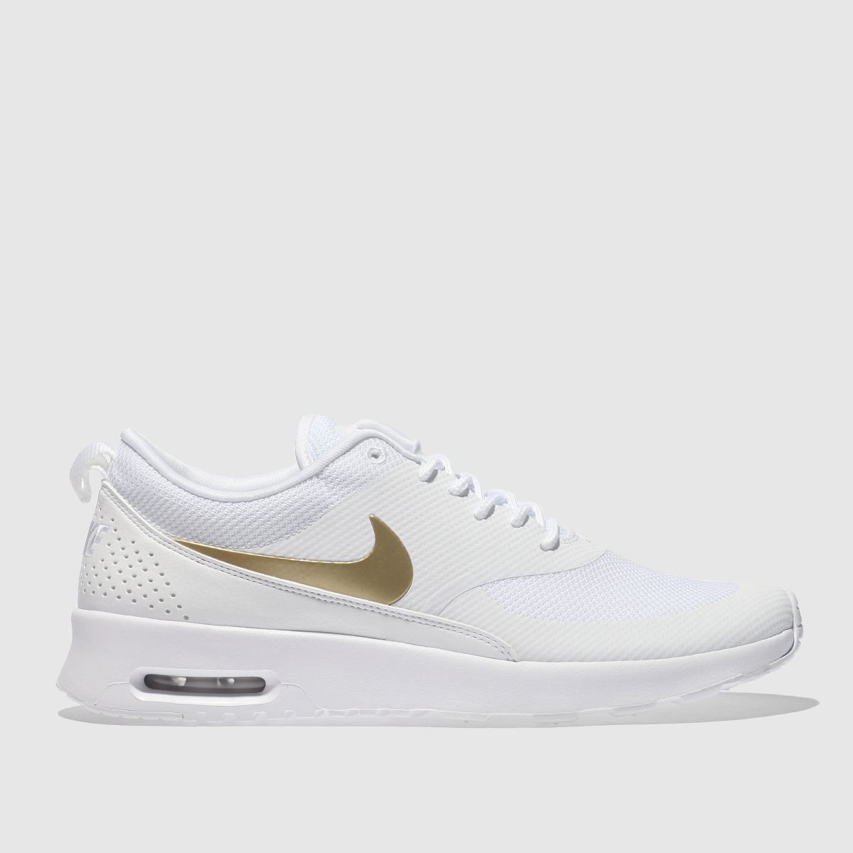 white and gold air max thea