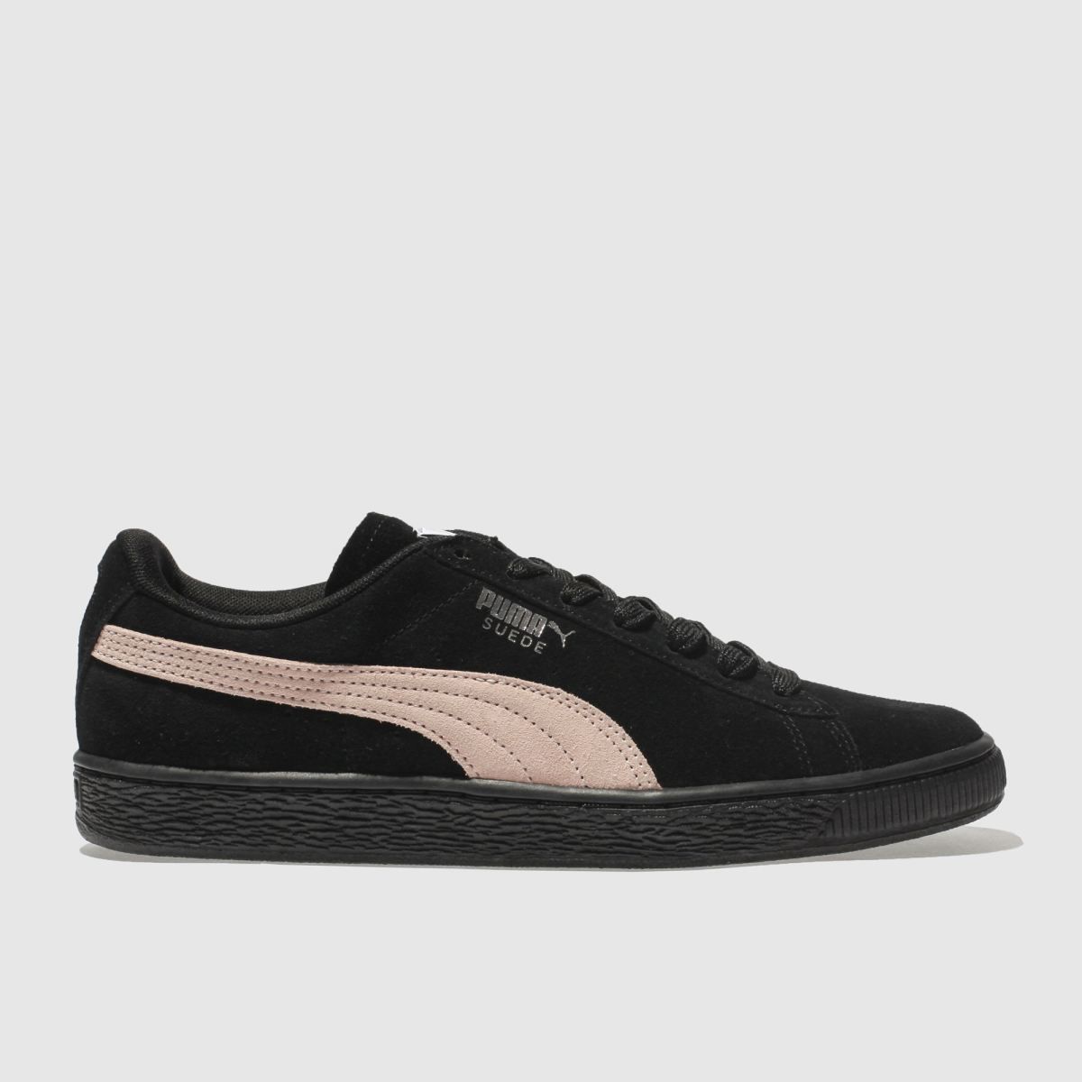 puma black & pink suede classic trainers