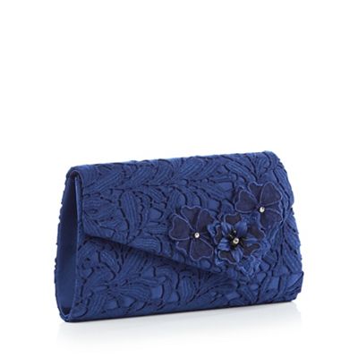debut navy clutch bag