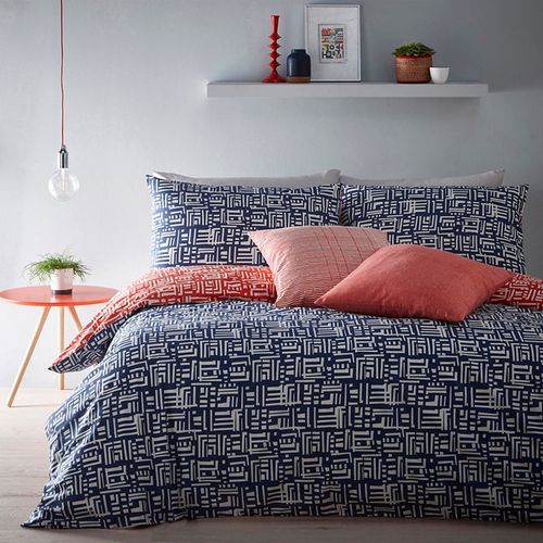 Debenhams Blue And Red Reversible Soldermalm Bedding Set