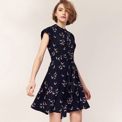 oasis bird print shirt dress