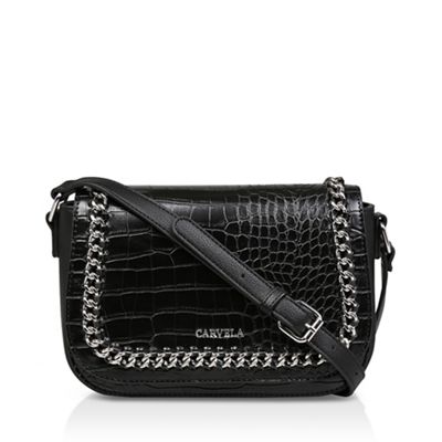 carvela black chain bag