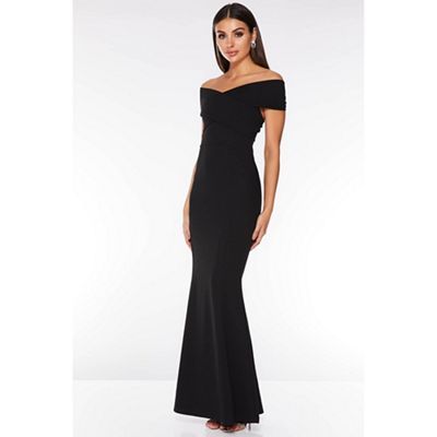black bardot wrap dress