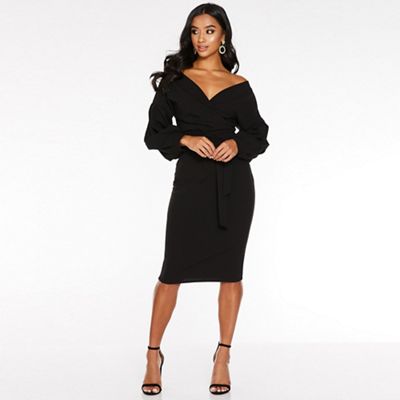 debenhams black bardot dress