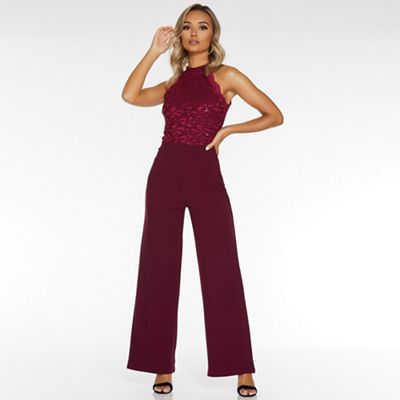 red quiz jumpsuit