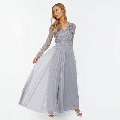 monsoon grey embellished dress