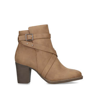 Tan Leather Block Heeled Chelsea Boots 