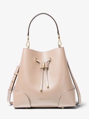 michael kors brooke medium pebbled leather bucket bag