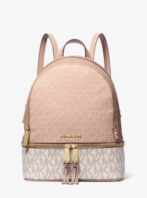 michael kors rhea medium logo tape backpack