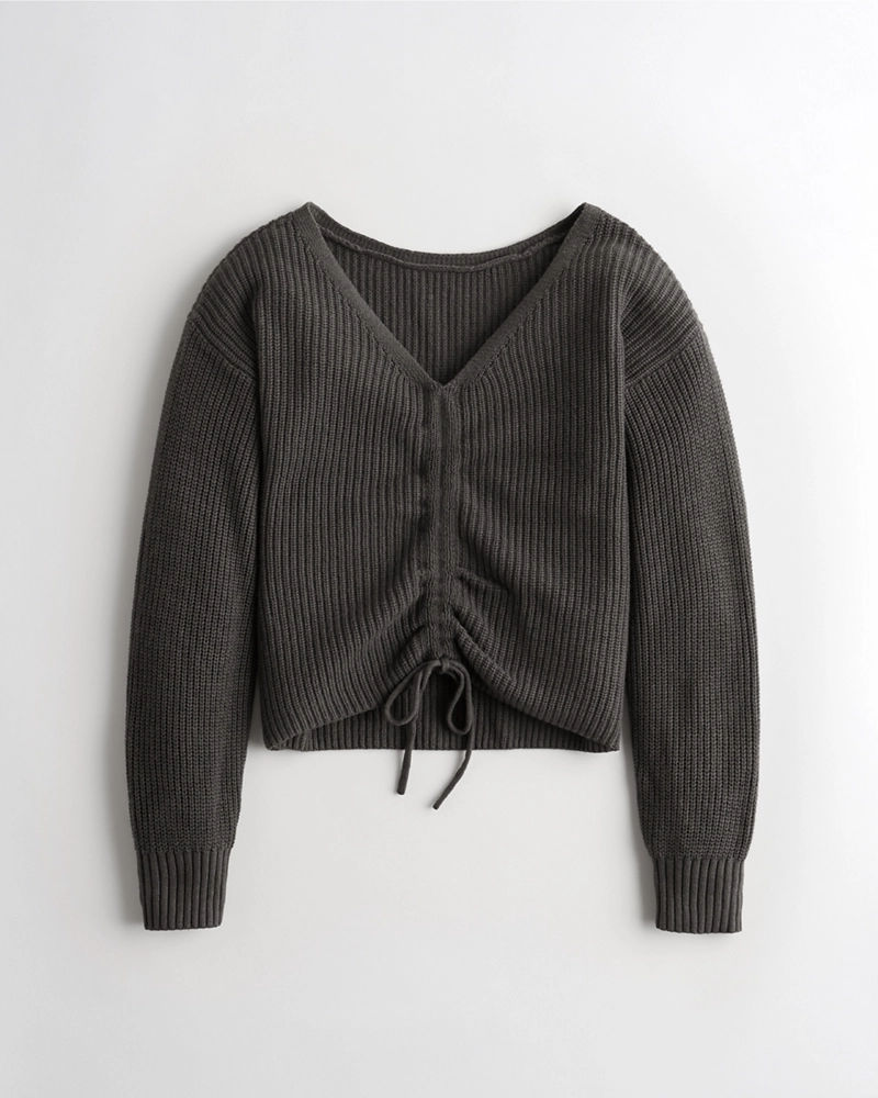 reversible cinched sweater