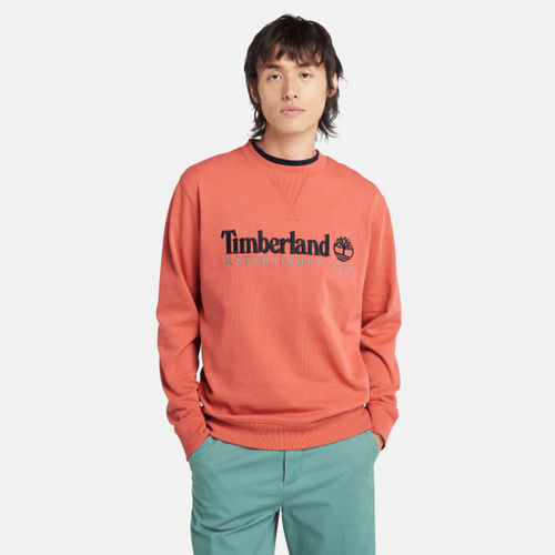 Timberland - Est. 1973 Logo Crewneck Sweatshirt for Men in Orange, Man, Orange, Size: XXL