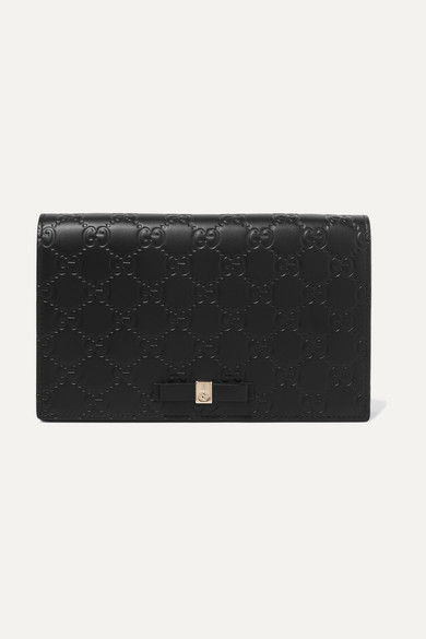 gucci bowy embossed leather shoulder bag