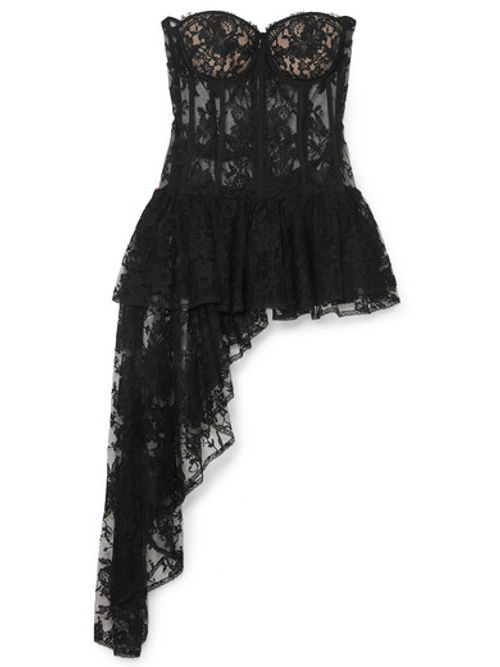 Alexander McQueen Lace Bustier in Black