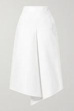 Tibi - Asymmetric Compact Cotton Midi Skirt - White