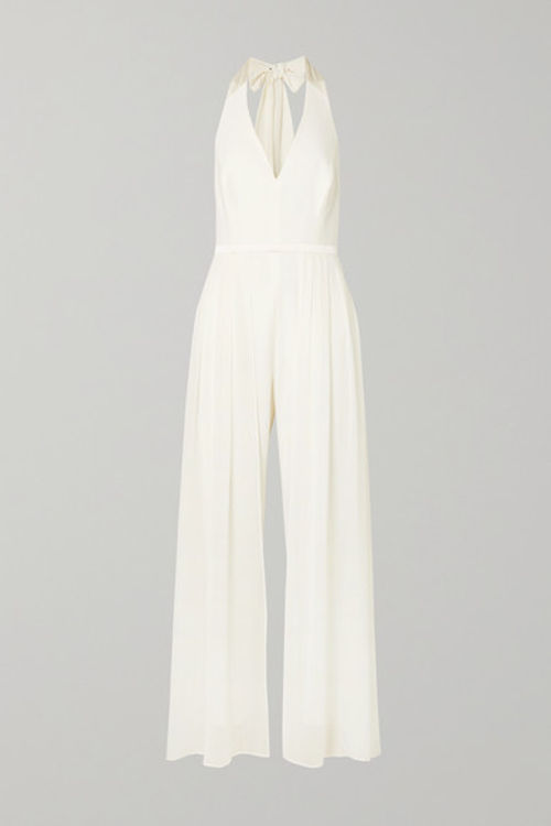 GALVAN Paneled crepe jumpsuit