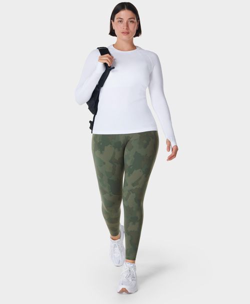 Power 7/8 Gym Leggings - Green Painted Camo Print