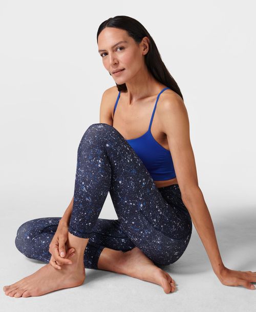 Super Sculpt Emboss 7/8 Yoga Leggings - Navy Blue Camo Print