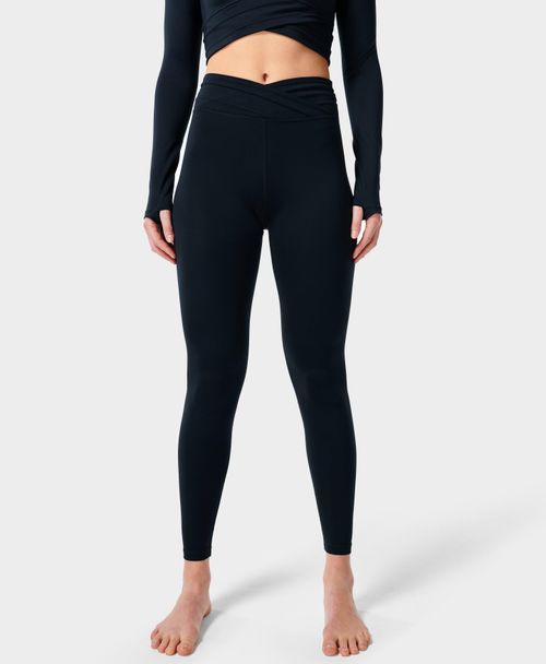 Sweaty Betty All Day Wrap Waist 7/8 Leggings, Black, £70.00