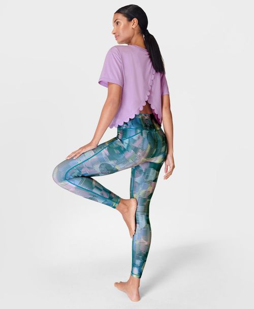 Power UltraSculpt High-Waisted Embossed Workout Leggings - Blue Tiger  Emboss Print, Women's Leggings