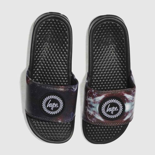 schuh taye slider sandals in black