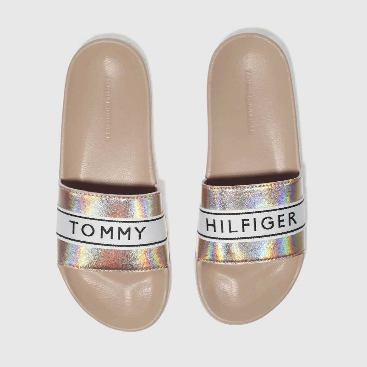 tommy hilfiger mirror sparkle beach slide