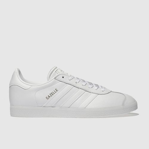 corriente Dependiente Mira Adidas White Gazelle Leather Trainers | Compare | Brent Cross