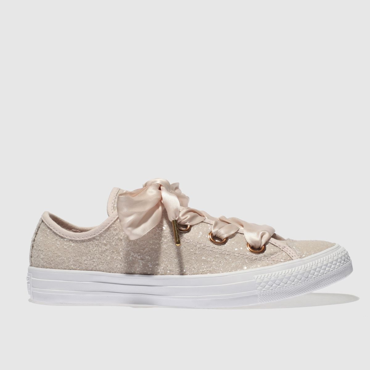 converse pale pink big eyelets glitter ox trainers