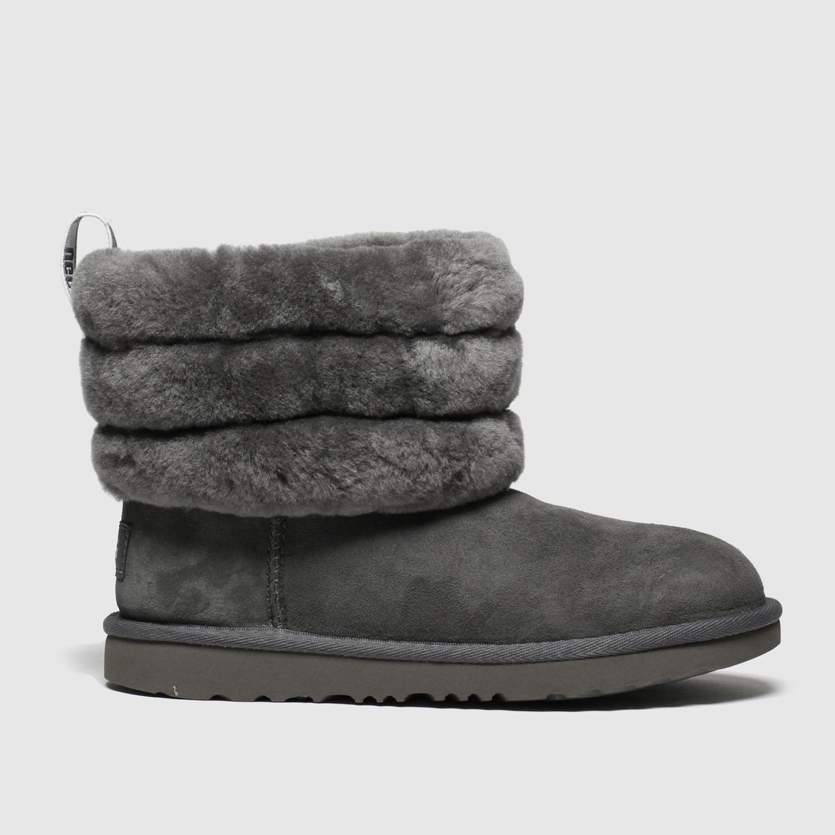 ugg fluff mini quilted boot in grey