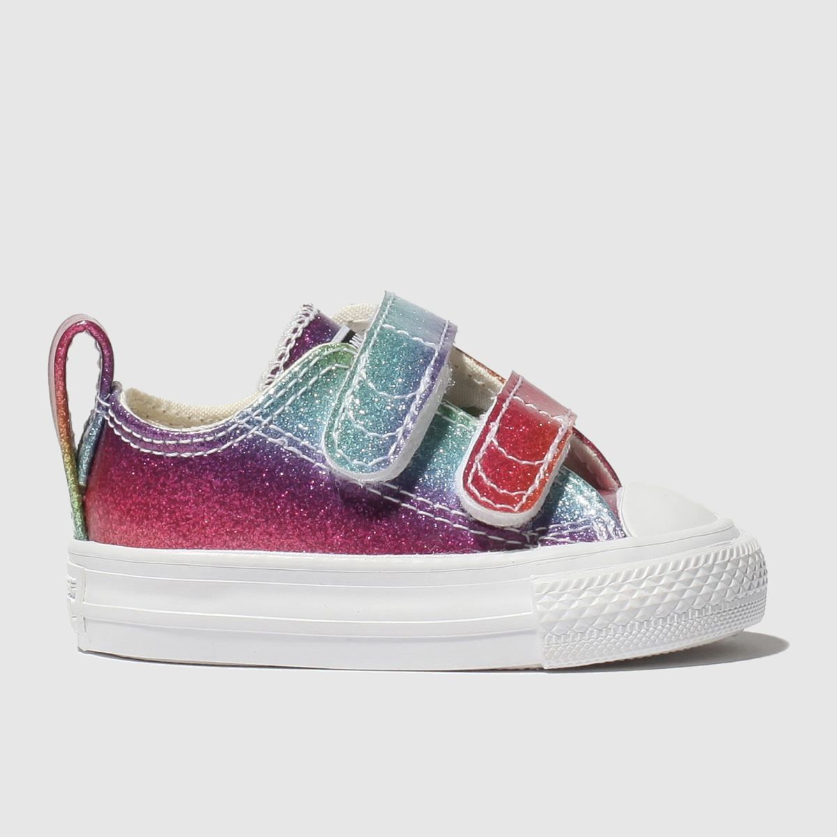 multi all star rainbow glitter ox trainers