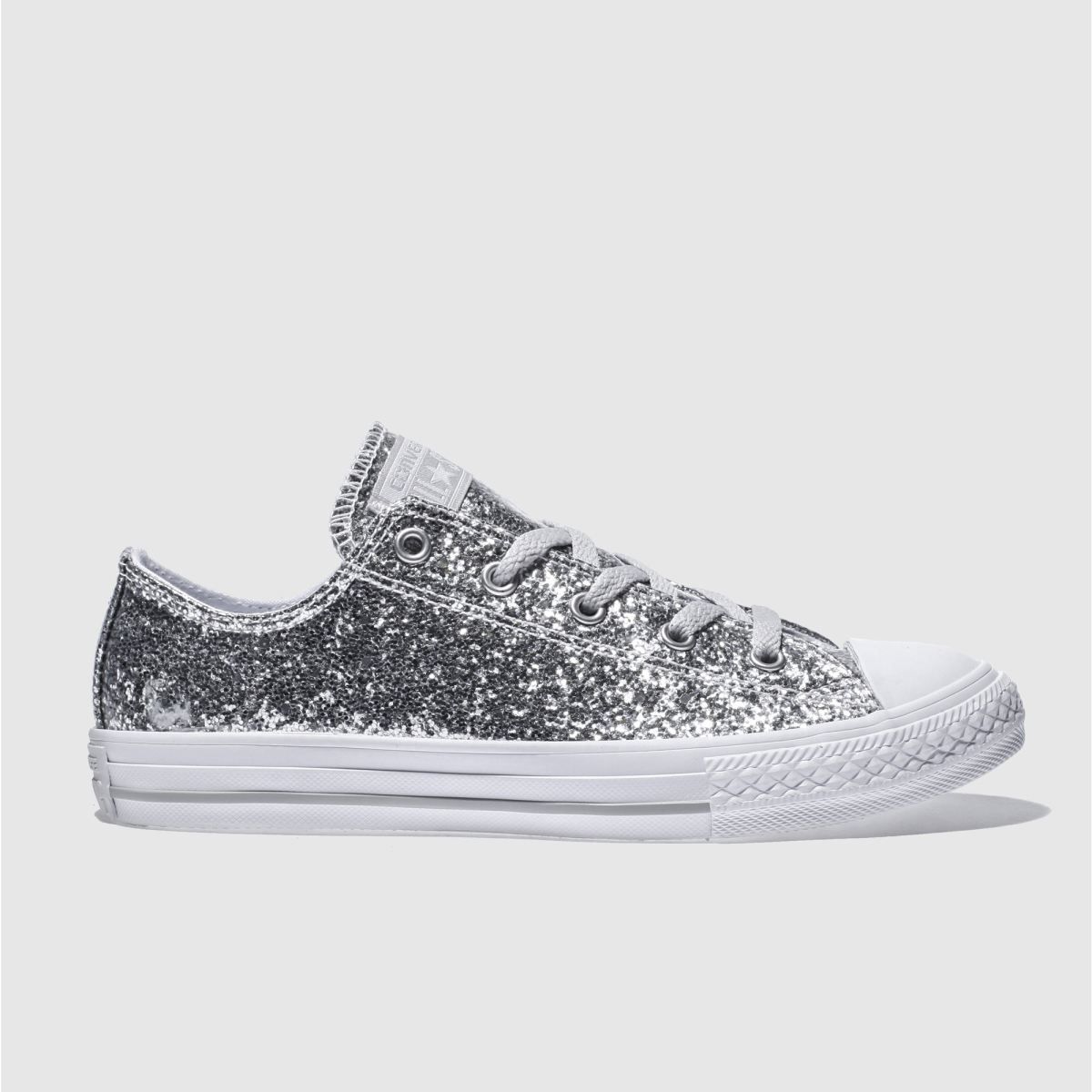 converse silver sparkle trainers