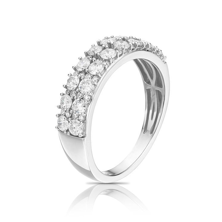 18ct White Gold 1ct Diamond Two Row Eternity Ring Compare Westquay
