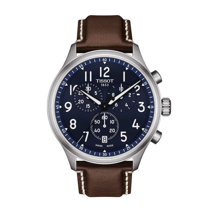 Watch With Blue Leather Strap 