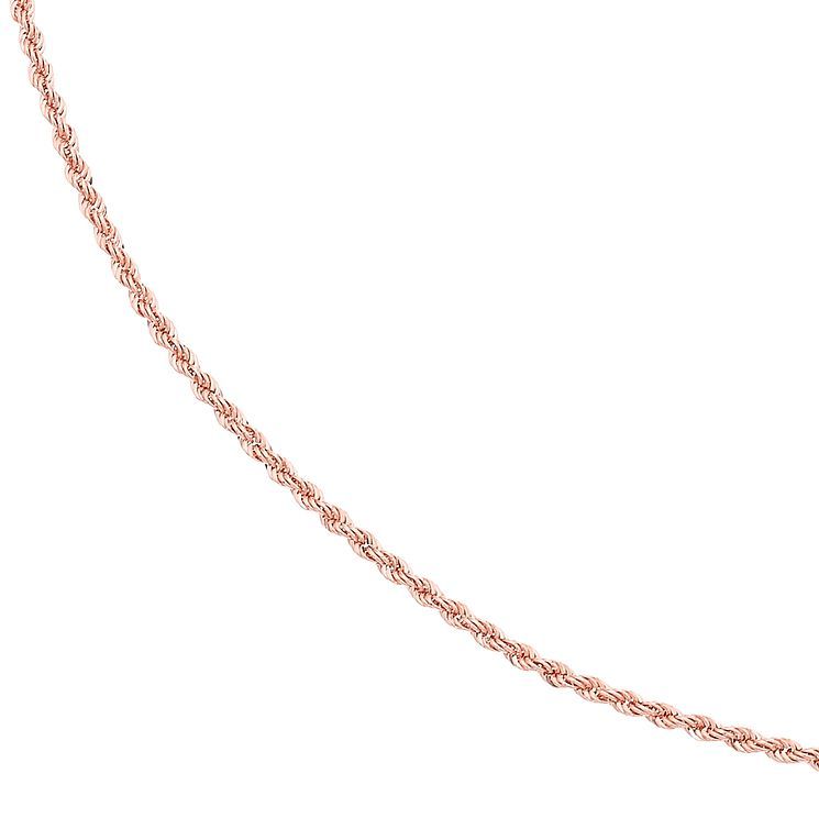 9ct Rose Gold 18 Inch Rope Chain 