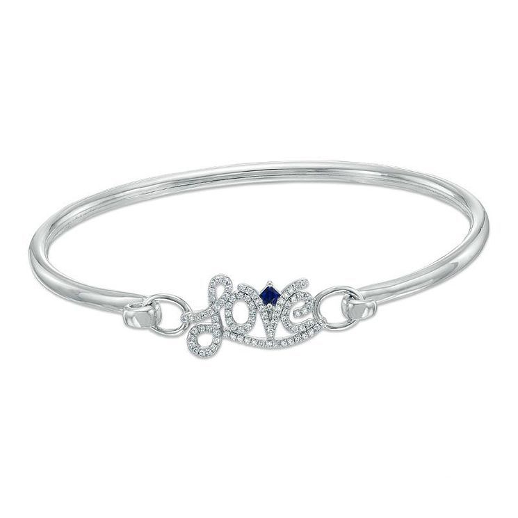 Vera Wang Silver 0.23ct Diamond Sapphire Love Bangle Compare