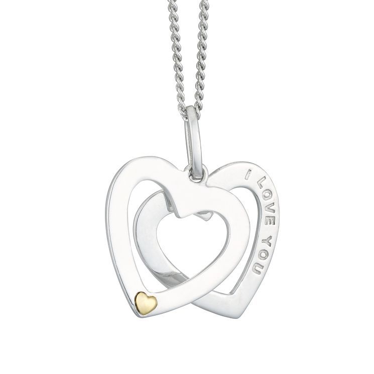 H samuel double shop heart necklace