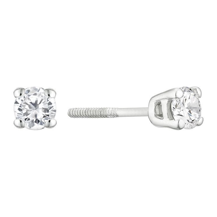 9ct White Gold 0.33ct Diamond Solitaire Stud Earrings Compare