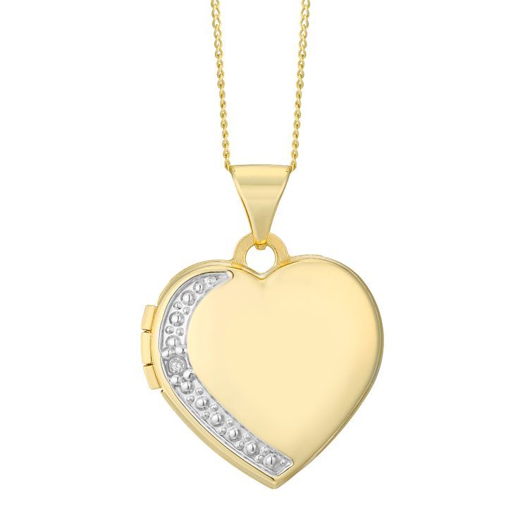 9ct Gold Heart and Tulip Locket 