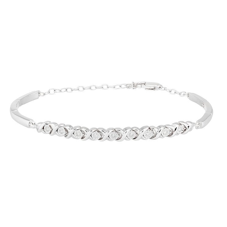 Sterling Silver Cubic Zirconia Tennis Bracelet  HSamuel