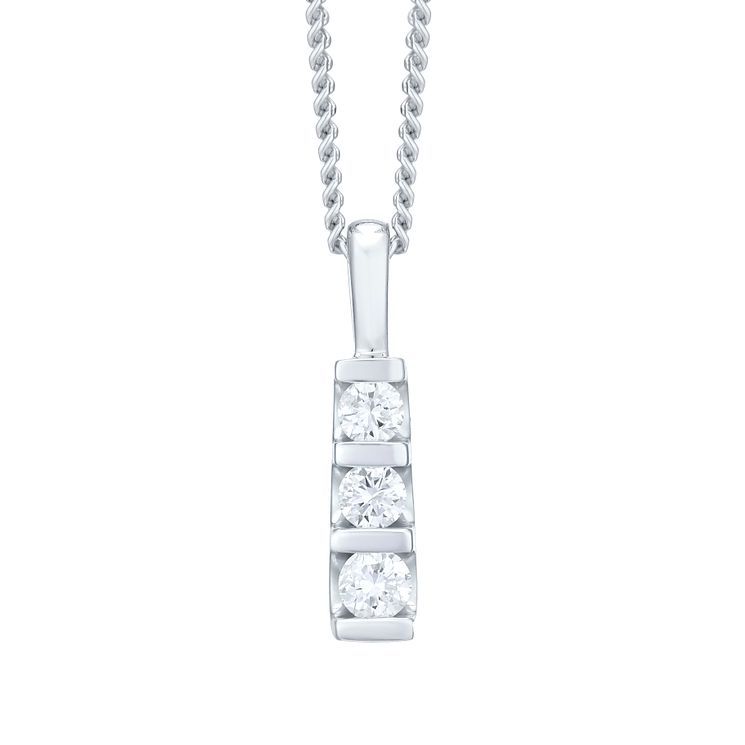 9ct White Gold 0.50ct Diamond Cross Pendant- Ernest Jones 十字架项链£799.00  超值好货| 北美省钱快报