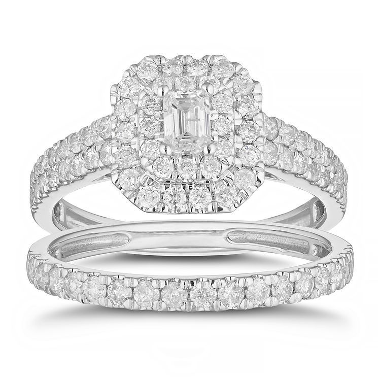 18ct White Gold 1ct Diamond Cushion 